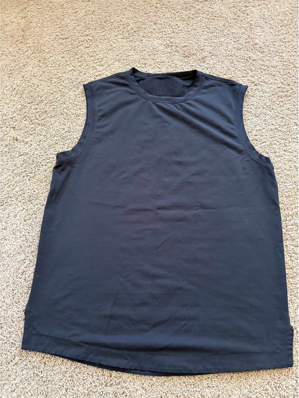 Men's BYLT black athletic sleeveless crewneck tank top M MEDIUM smooth fabric